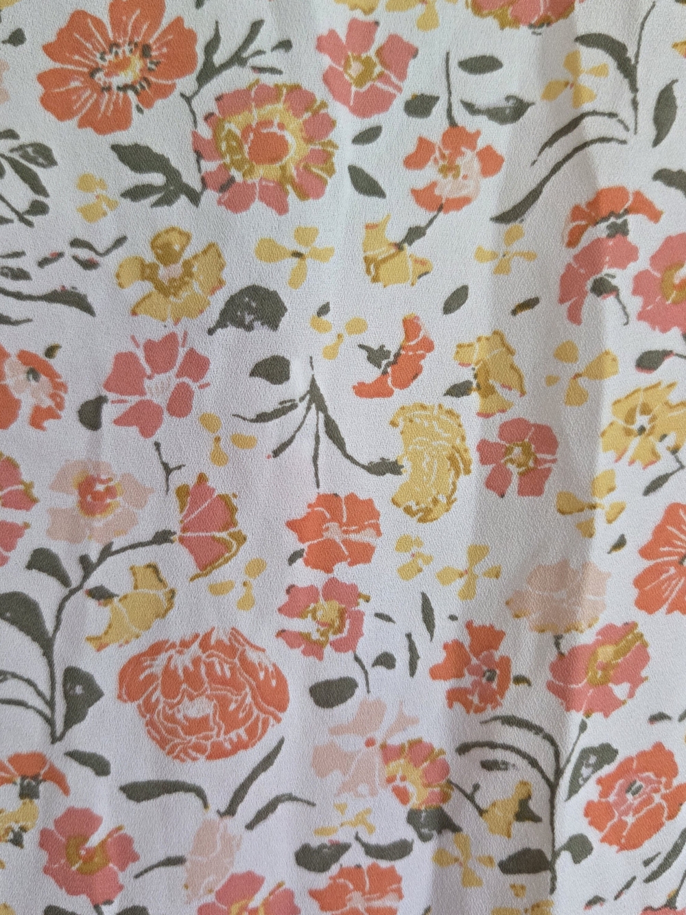 LOFT Outlet Floral Sleeveless V-Neck Blouse White Orange Yellow Women XL - Picture 4 of 5